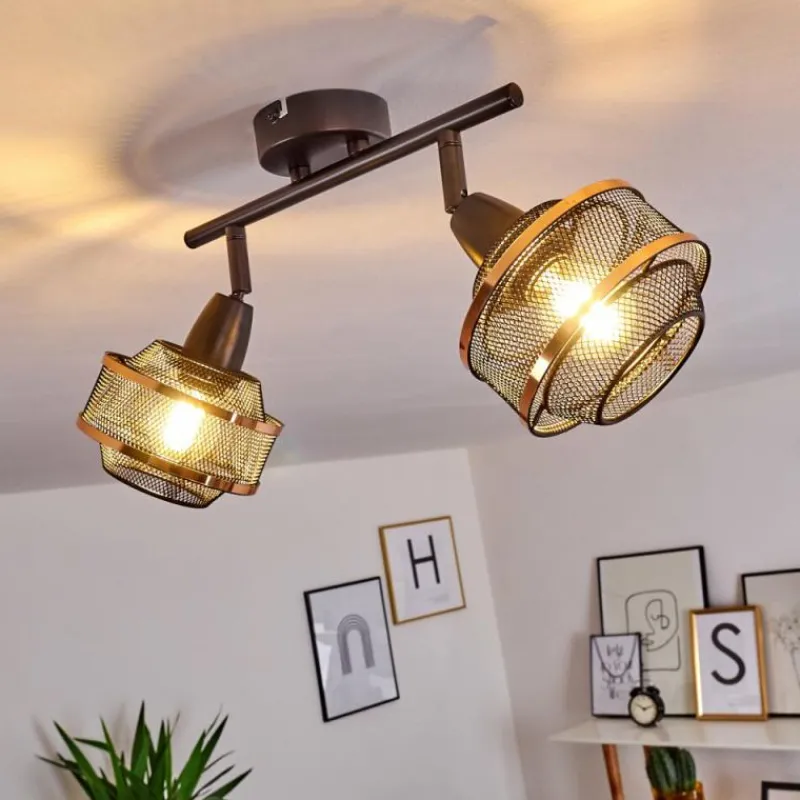 Luminaires Rustiques-hofstein Plafonnier Limassol Noir, 2 lumières