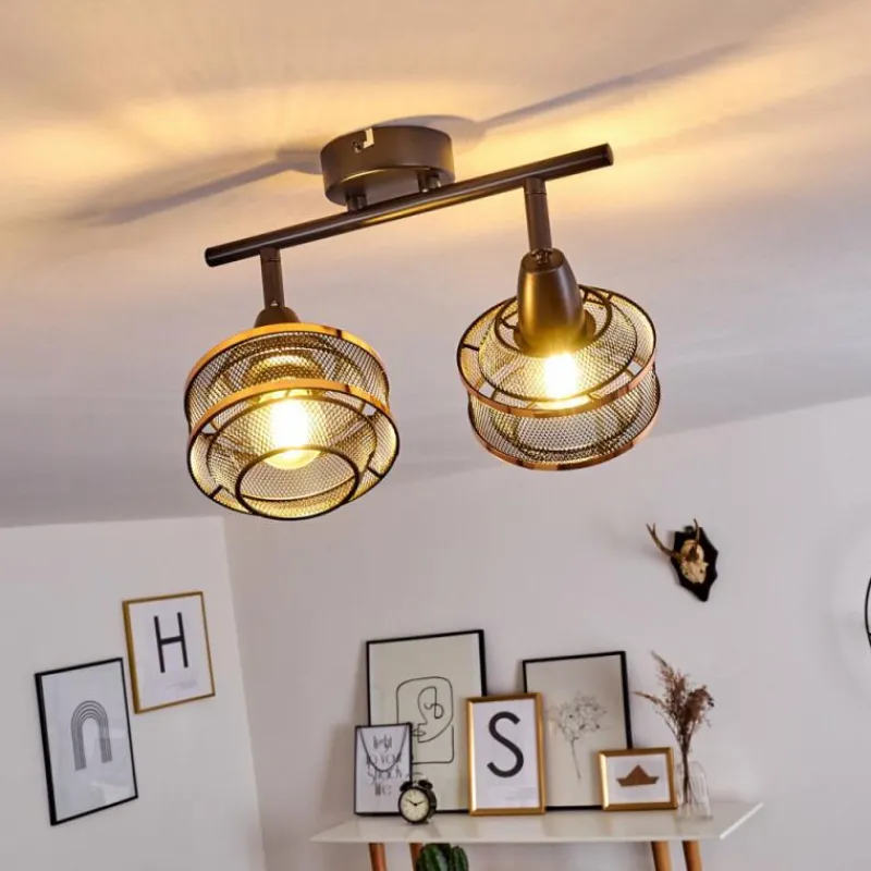 Luminaires Rustiques-hofstein Plafonnier Limassol Noir, 2 lumières