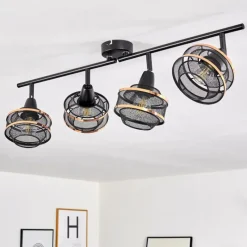 Luminaires Rustiques-hofstein Plafonnier Limassol Noir, 4 lumières