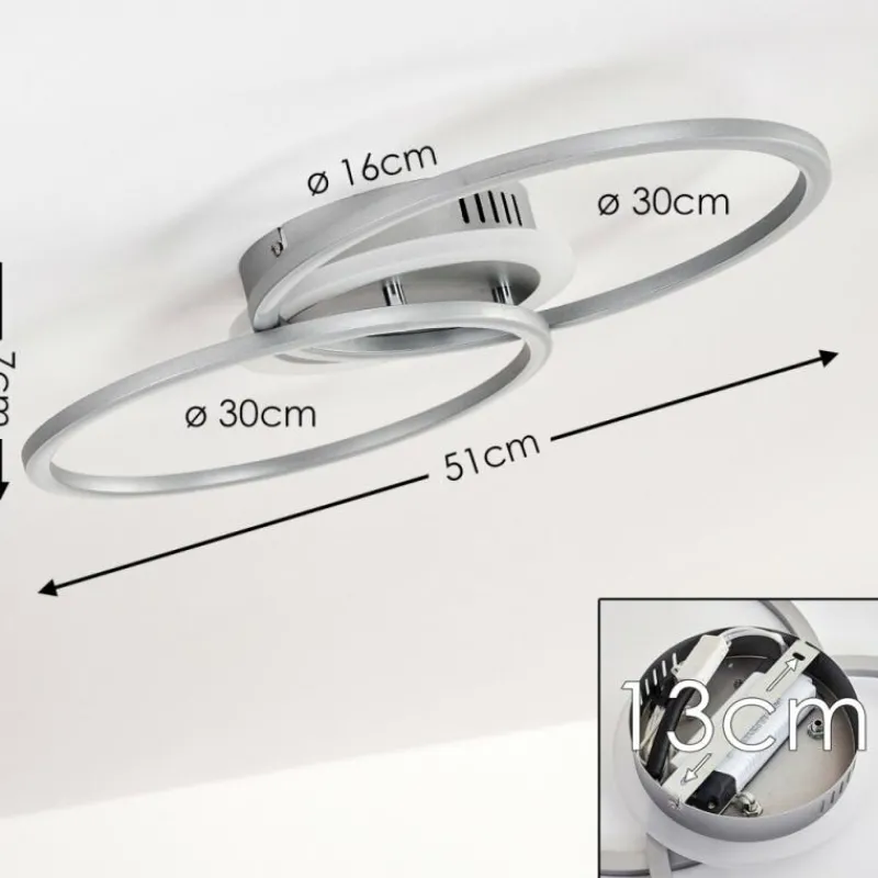 hofstein Plafonnier Lithgow LED Argenté, 1 lumière
