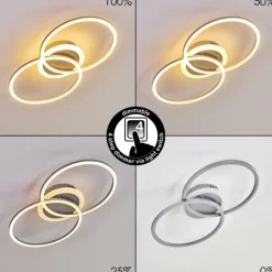 hofstein Plafonnier Lithgow LED Argenté, 1 lumière