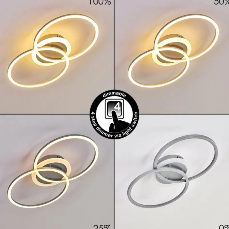 hofstein Plafonnier Lithgow LED Argenté, 1 lumière