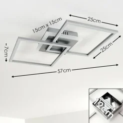 hofstein Plafonnier Lithgow LED Argenté, 1 lumière