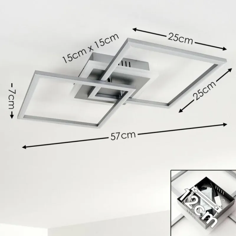 hofstein Plafonnier Lithgow LED Argenté, 1 lumière