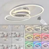 hofstein Plafonnier Lithgow LED Argenté, 2 lumières, Télécommandes, Changeur de couleurs