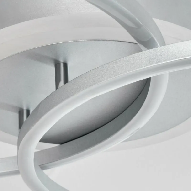 hofstein Plafonnier Lithgow LED Argenté, 2 lumières, Télécommandes, Changeur de couleurs