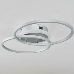 hofstein Plafonnier Lithgow LED Argenté, 2 lumières, Télécommandes, Changeur de couleurs