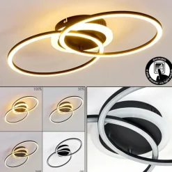 hofstein Plafonnier Lithgow LED Noir, 1 lumière