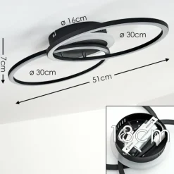 hofstein Plafonnier Lithgow LED Noir, 1 lumière