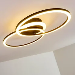 hofstein Plafonnier Lithgow LED Noir, 1 lumière