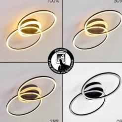 hofstein Plafonnier Lithgow LED Noir, 1 lumière