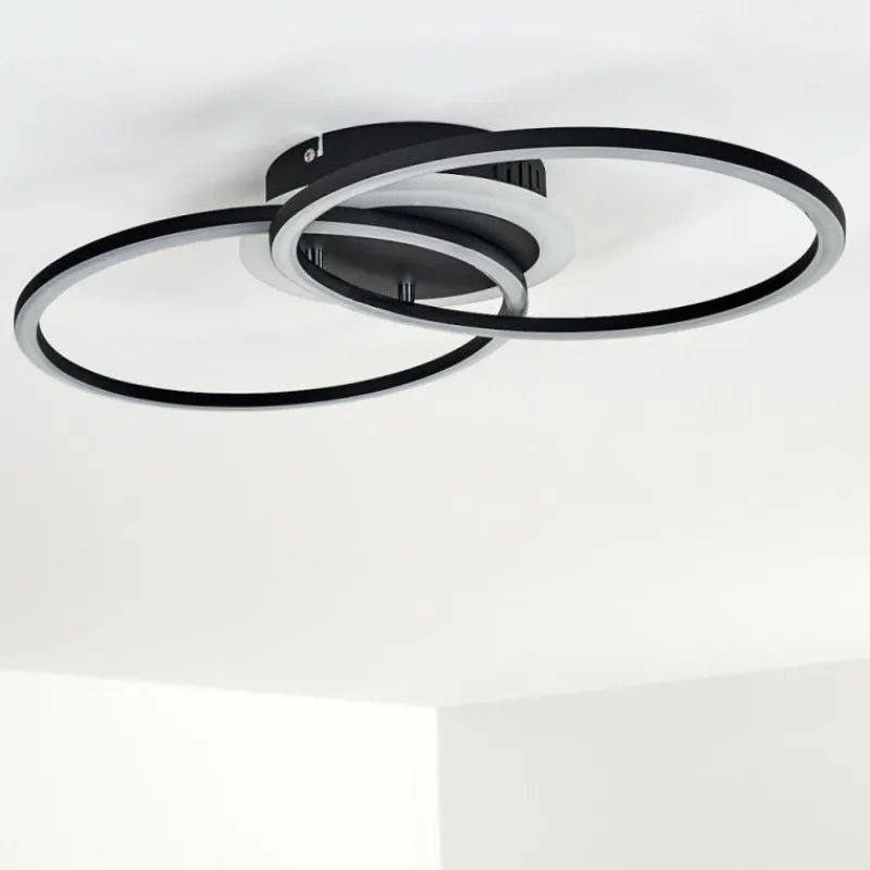 hofstein Plafonnier Lithgow LED Noir, 1 lumière