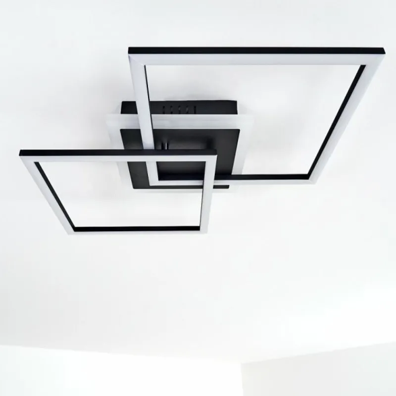 hofstein Plafonnier Lithgow LED Noir, 1 lumière