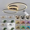 hofstein Plafonnier Lithgow LED Noir, 2 lumières, Télécommandes, Changeur de couleurs