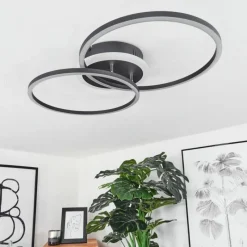 hofstein Plafonnier Lithgow LED Noir, 2 lumières, Télécommandes, Changeur de couleurs
