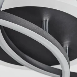 hofstein Plafonnier Lithgow LED Noir, 2 lumières, Télécommandes, Changeur de couleurs