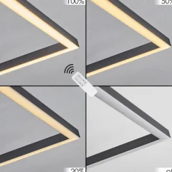 hofstein Plafonnier Lithgow LED Noir, 2 lumières, Télécommandes, Changeur de couleurs