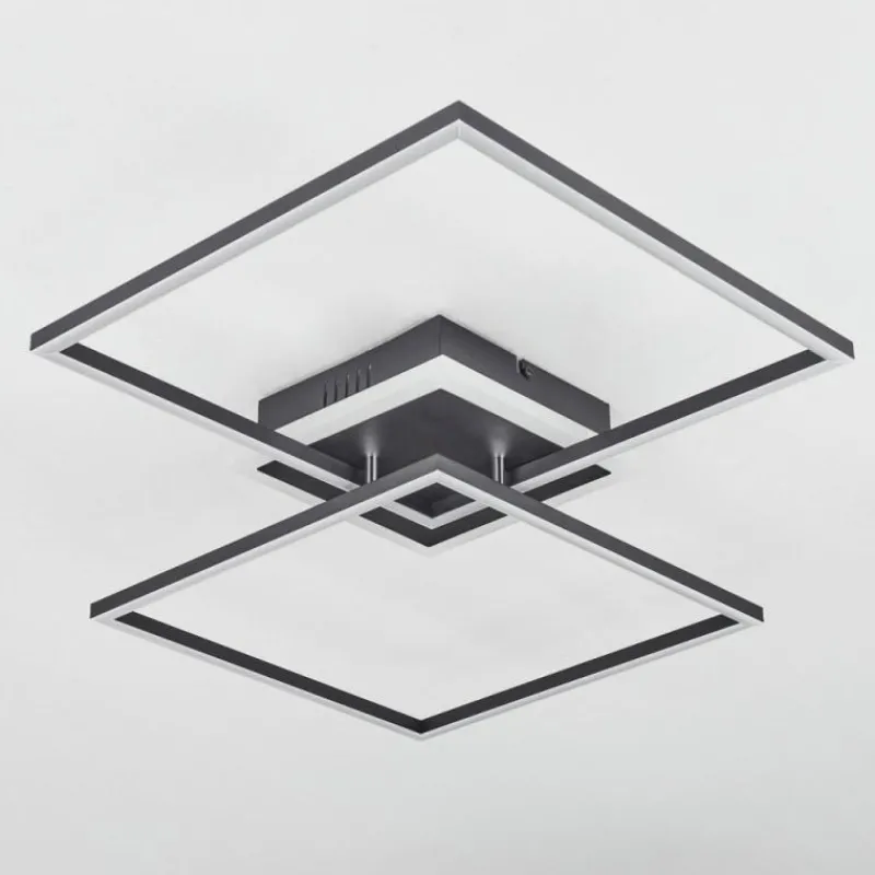 hofstein Plafonnier Lithgow LED Noir, 2 lumières, Télécommandes, Changeur de couleurs