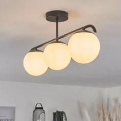 hofstein Plafonnier Litoral Noir, 3 lumières