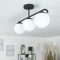hofstein Plafonnier Litoral Noir, 3 lumières