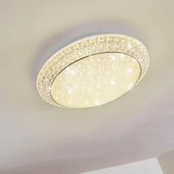 hofstein Plafonnier Litto LED Blanc, 1 lumière, Télécommandes