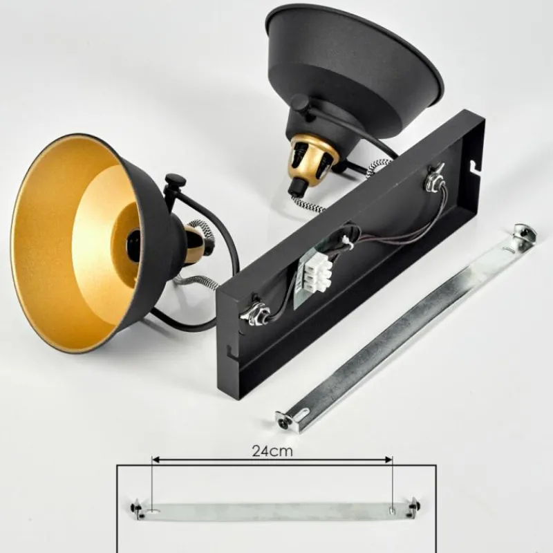 Lampes Dorées-hofstein Plafonnier Llanage Noir, Blanc, 2 lumières