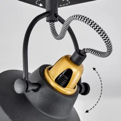 Lampes Dorées-hofstein Plafonnier Llanage Noir, Blanc, 2 lumières