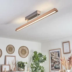 Lampes En Bois-hofstein Plafonnier Llevallol LED Écru, Nickel mat, 1 lumière