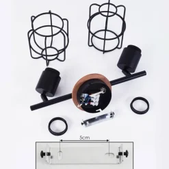 Lampes Vintages & Rétros-hofstein Plafonnier Loedingen Bois foncé, Noir, 2 lumières