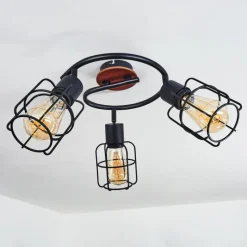 Lampes Vintages & Rétros-hofstein Plafonnier Loedingen Bois foncé, Noir, 3 lumières