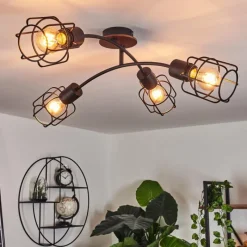 Lampes Vintages & Rétros-hofstein Plafonnier Loedingen Écru, Noir, 4 lumières