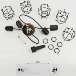 Lampes Vintages & Rétros-hofstein Plafonnier Loedingen Noir, 5 lumières