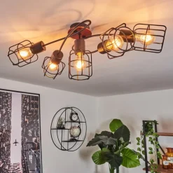 Lampes Vintages & Rétros-hofstein Plafonnier Loedingen Noir, 5 lumières