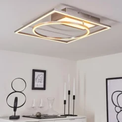 hofstein Plafonnier Loftheim LED Chrome, Nickel mat, 1 lumière