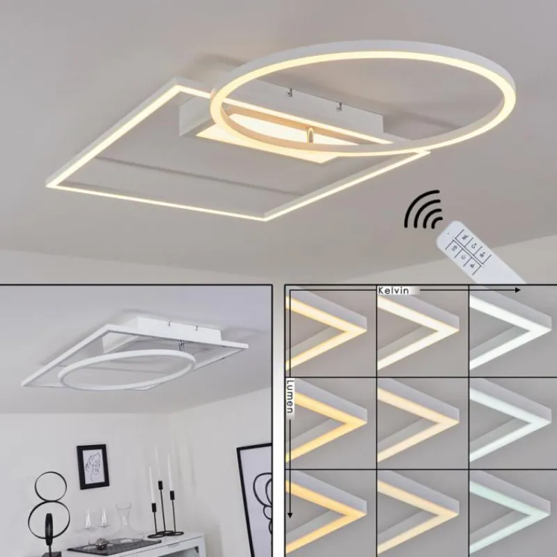 hofstein Plafonnier Loftheim LED Chrome, Blanc, 1 lumière