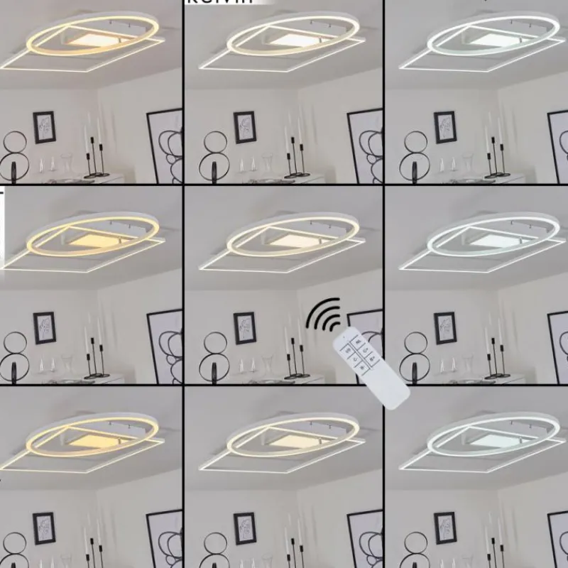 hofstein Plafonnier Loftheim LED Chrome, Blanc, 1 lumière