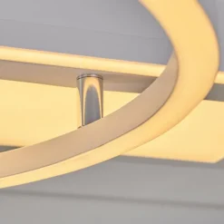 hofstein Plafonnier Loftheim LED Chrome, Blanc, 1 lumière