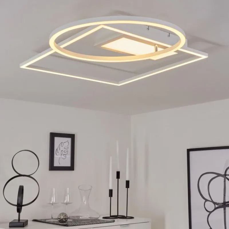 hofstein Plafonnier Loftheim LED Chrome, Blanc, 1 lumière