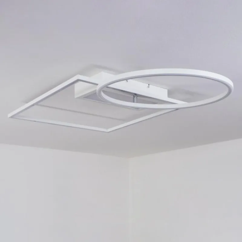 hofstein Plafonnier Loftheim LED Chrome, Blanc, 1 lumière