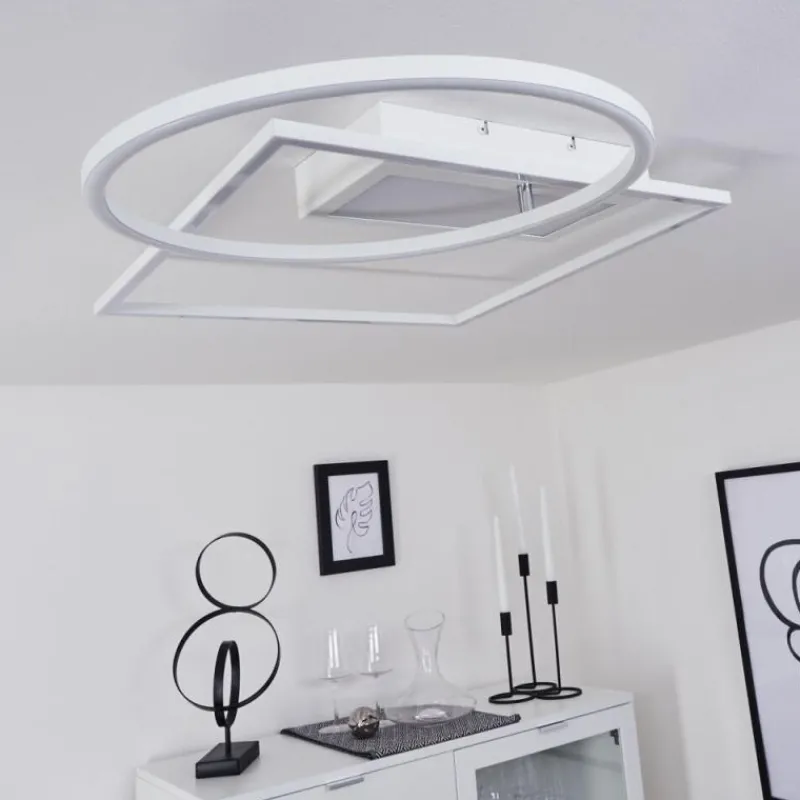 hofstein Plafonnier Loftheim LED Chrome, Blanc, 1 lumière