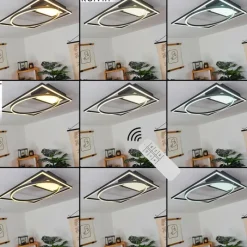 hofstein Plafonnier Loftheim LED Chrome, Noir, Blanc, 1 lumière, Télécommandes* Éclairage Led