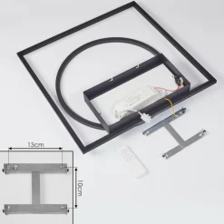 hofstein Plafonnier Loftheim LED Chrome, Noir, Blanc, 1 lumière, Télécommandes* Éclairage Led
