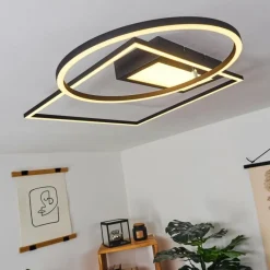 hofstein Plafonnier Loftheim LED Chrome, Noir, Blanc, 1 lumière, Télécommandes* Éclairage Led