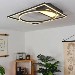 hofstein Plafonnier Loftheim LED Chrome, Noir, Blanc, 1 lumière, Télécommandes* Éclairage Led