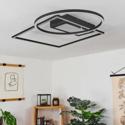 hofstein Plafonnier Loftheim LED Chrome, Noir, Blanc, 1 lumière, Télécommandes* Éclairage Led