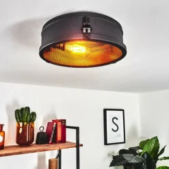 hofstein Plafonnier Lofthus Noir, 1 lumière