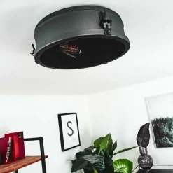 hofstein Plafonnier Lofthus Noir, 1 lumière