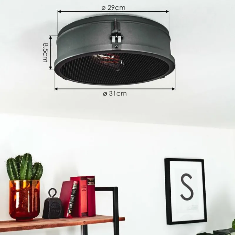 hofstein Plafonnier Lofthus Noir, 1 lumière