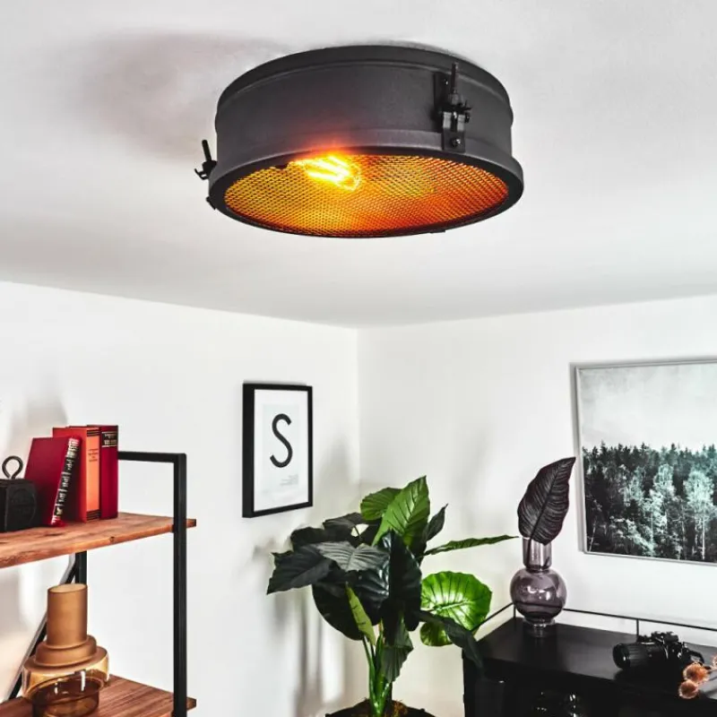 hofstein Plafonnier Lofthus Noir, 1 lumière