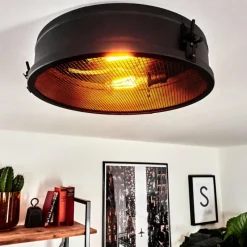 hofstein Plafonnier Lofthus Noir, 2 lumières